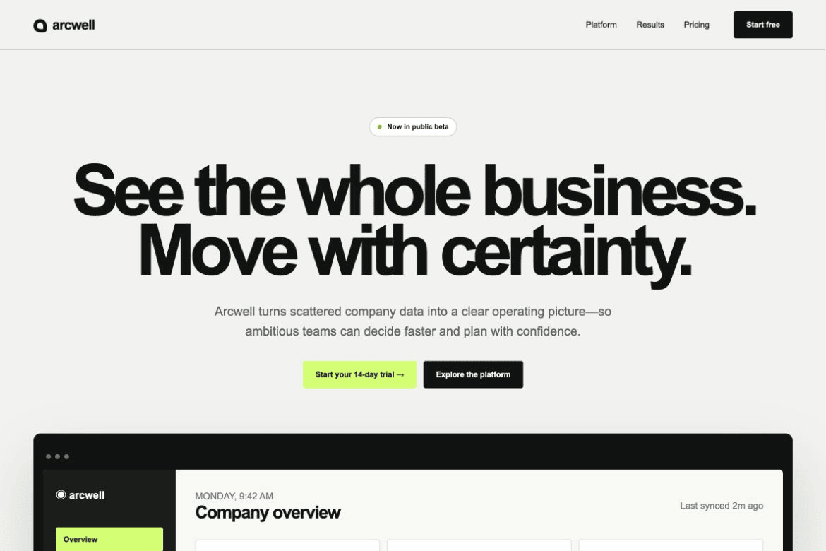 Arcwell website preview