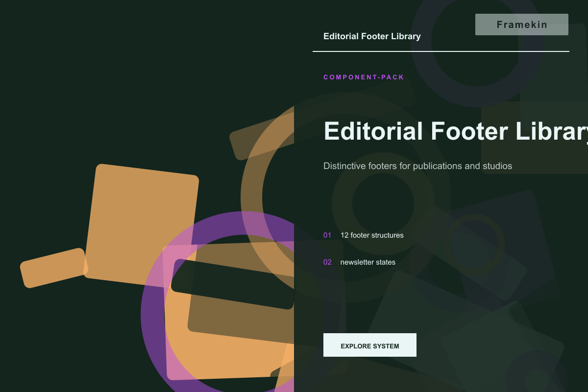 Editorial Footer Library website preview
