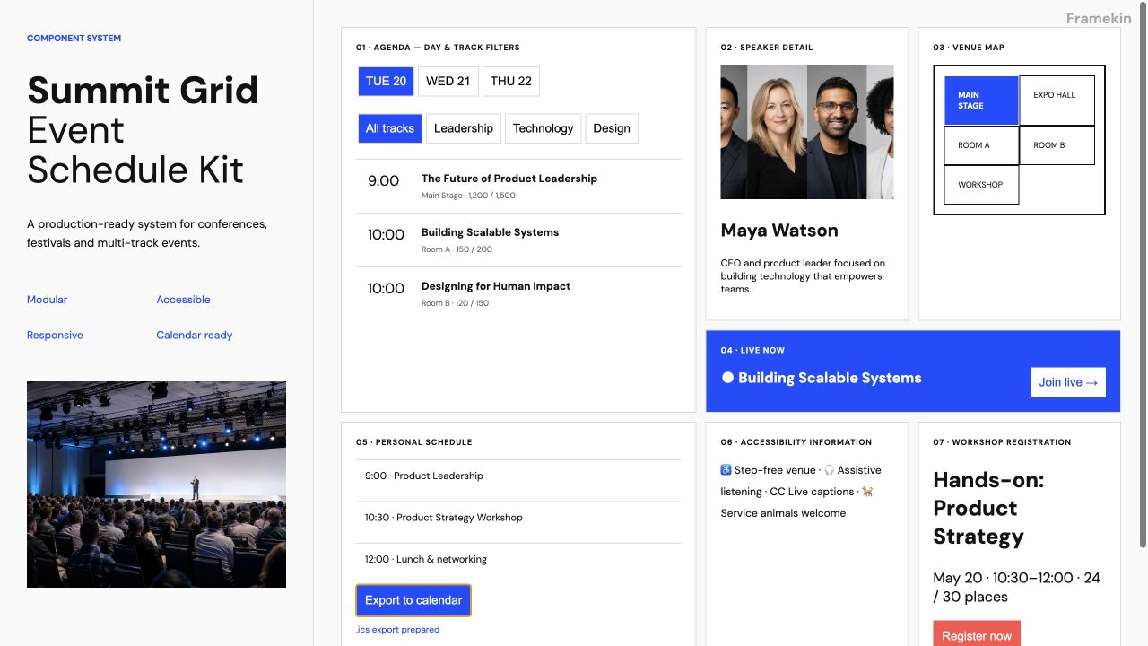 Summit Grid Schedule Kit website preview