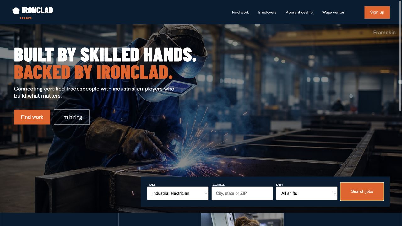 Ironclad Trades website preview