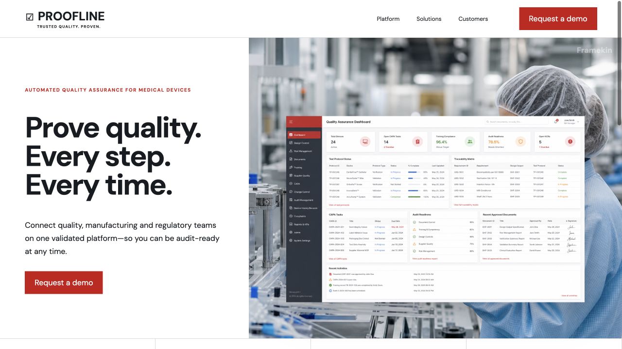 Proofline website preview
