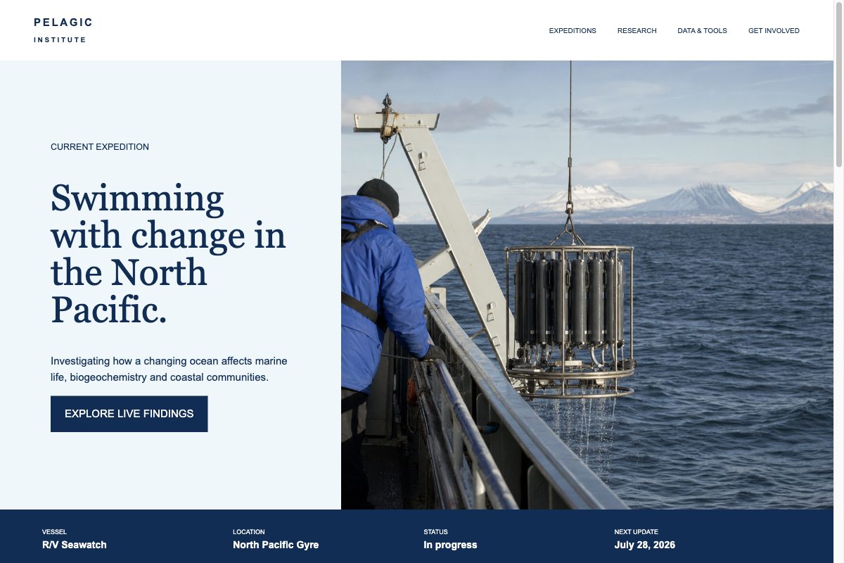 Pelagic Institute website preview