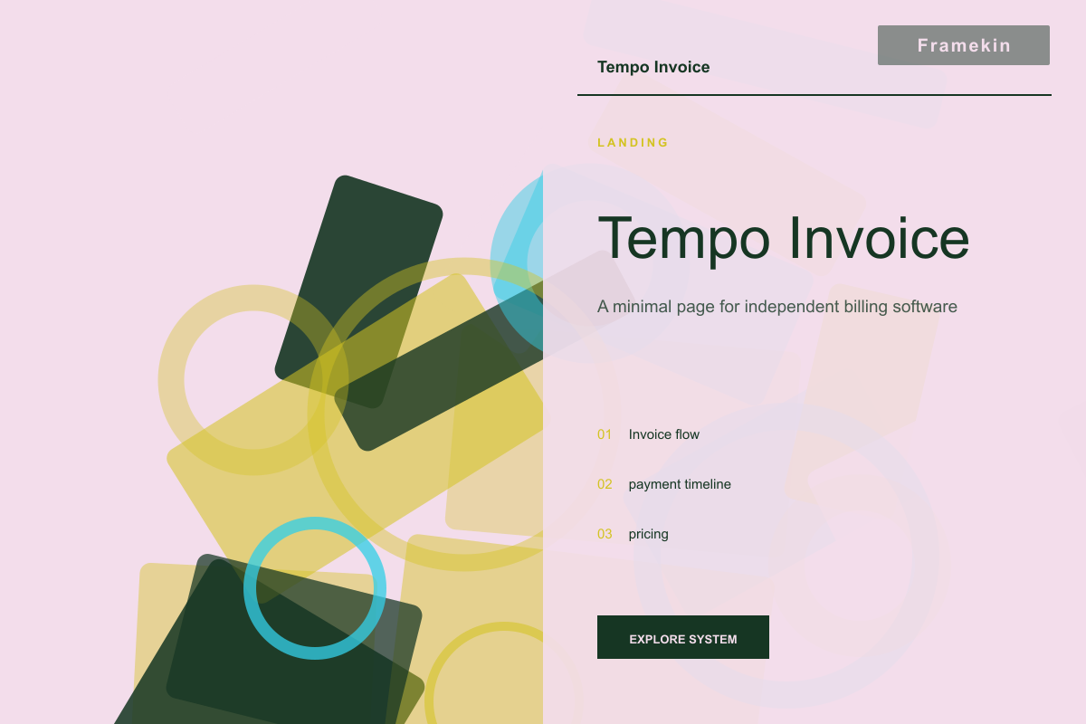 Tempo Invoice website preview