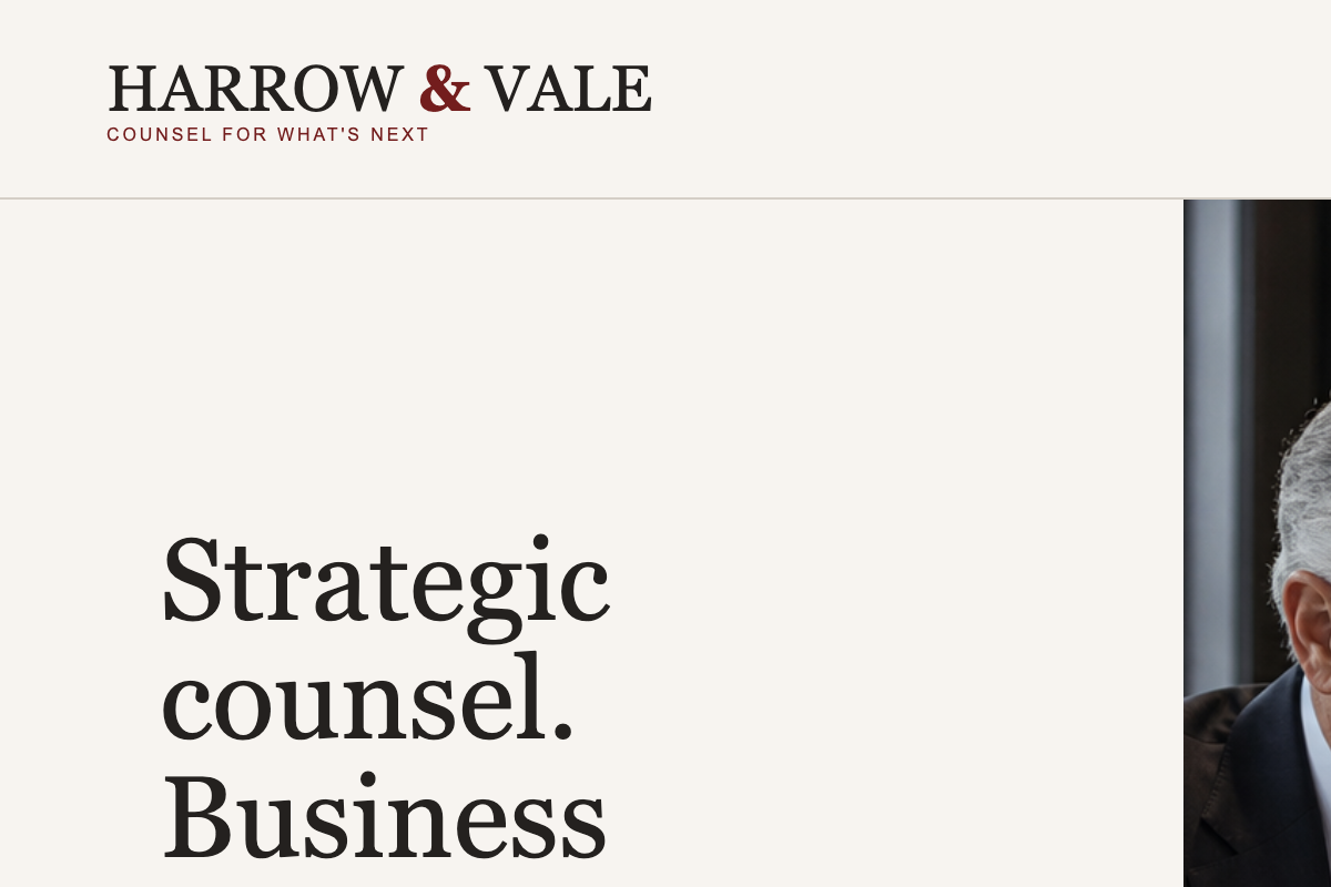 Harrow & Vale website preview