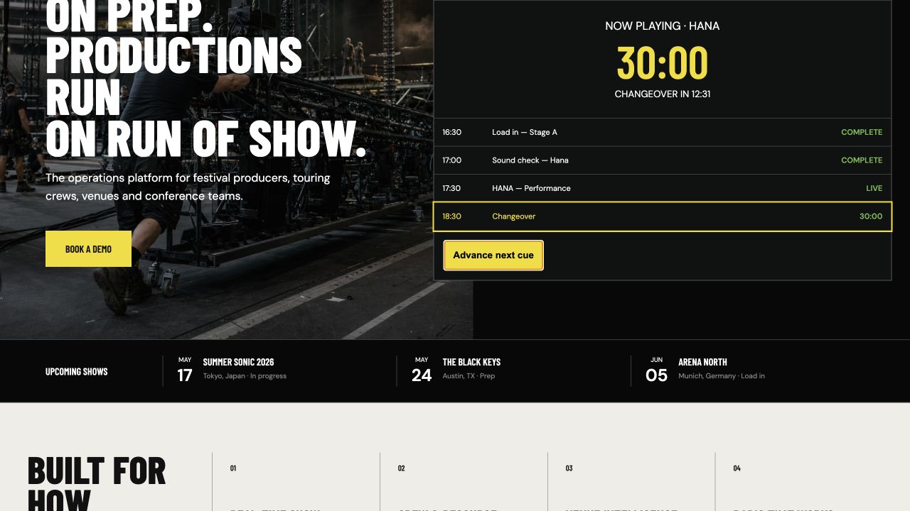 Run of Show website preview