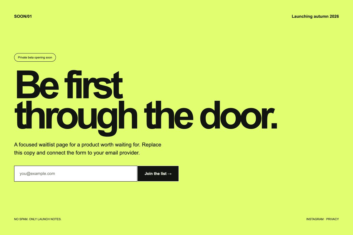 Launch Waitlist website preview