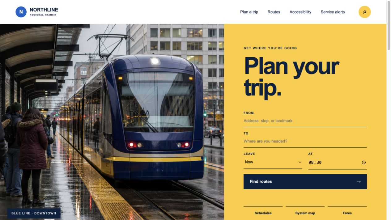 Northline Transit website preview