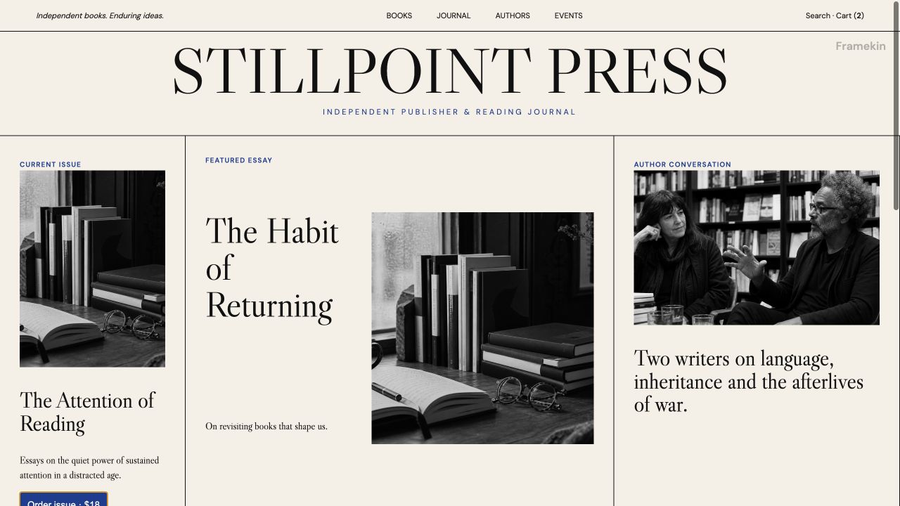 Stillpoint Press website preview