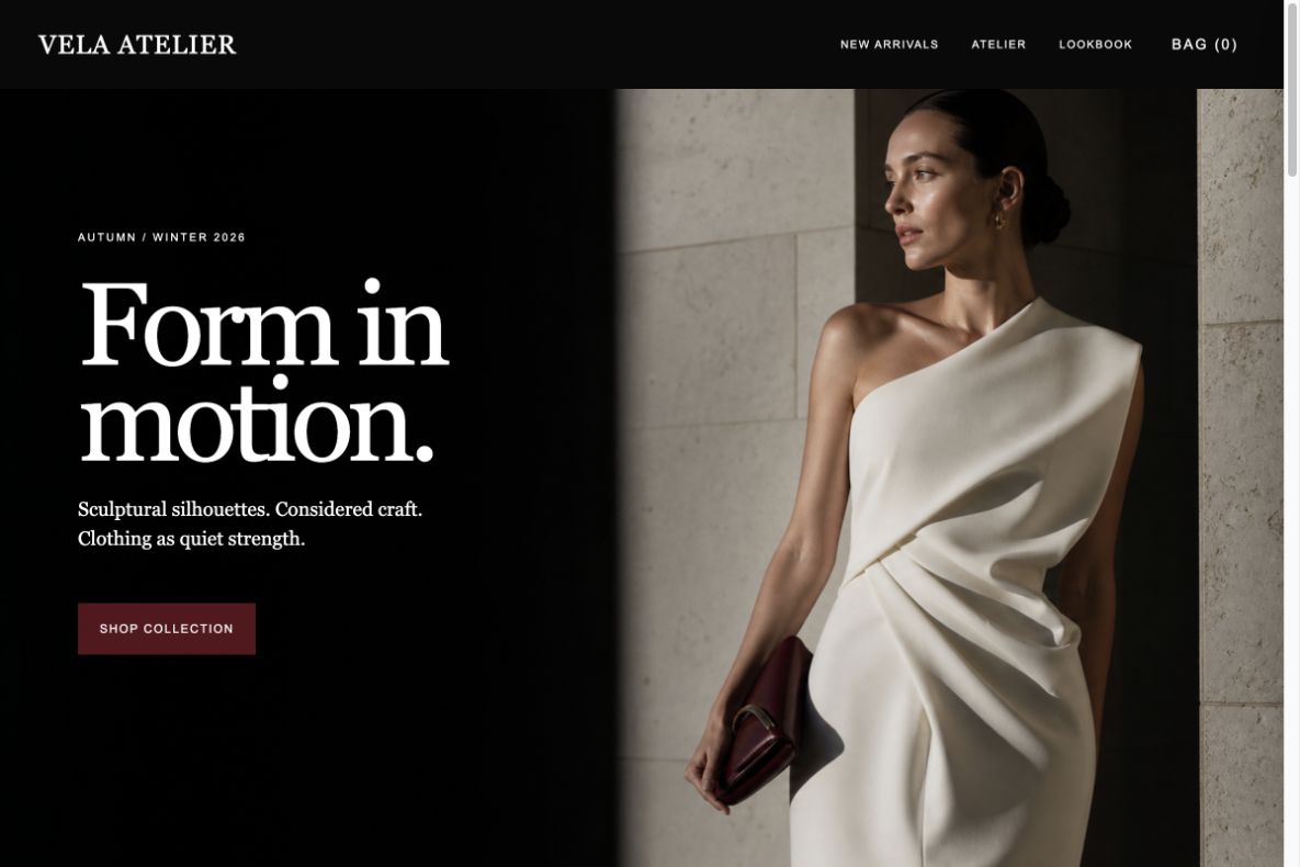 Vela Atelier website preview