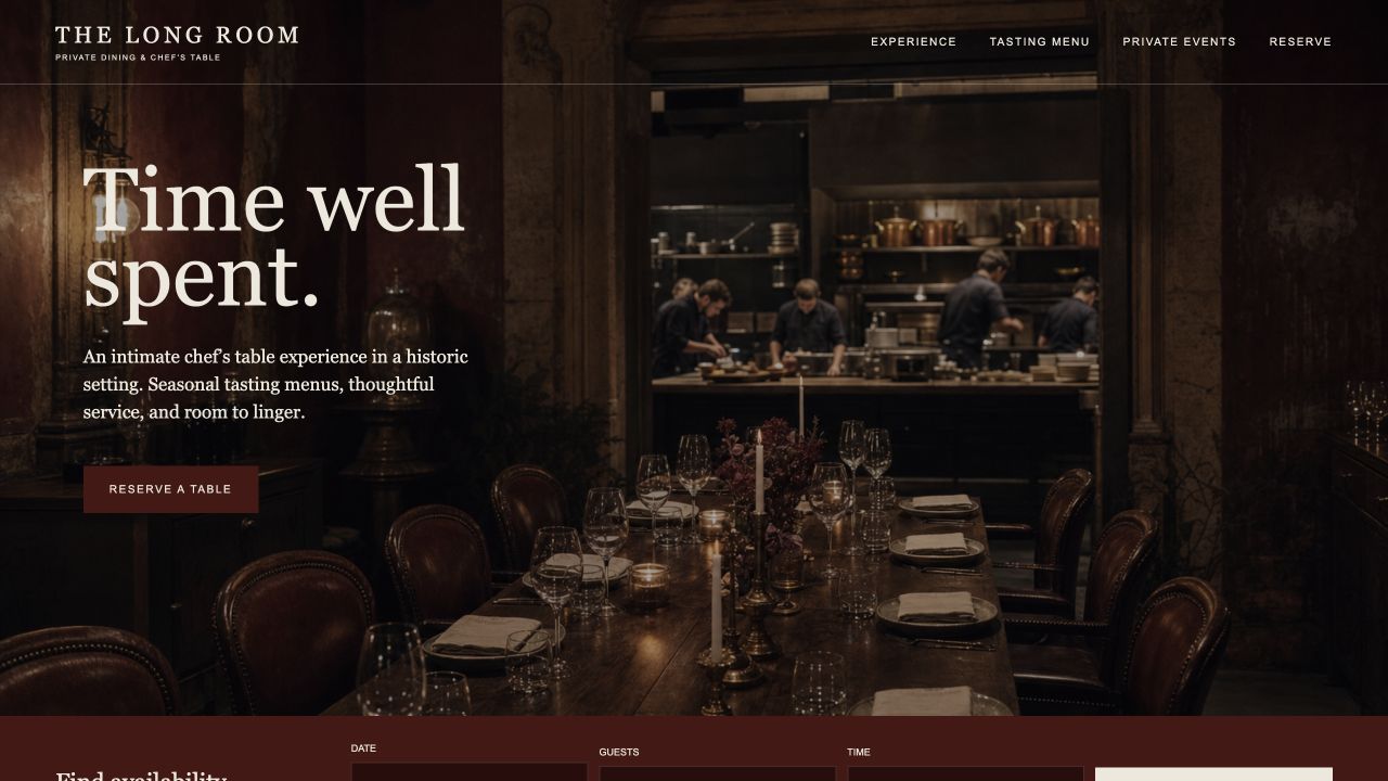 The Long Room website preview