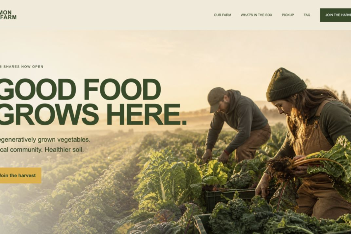 Common Soil Farm website preview