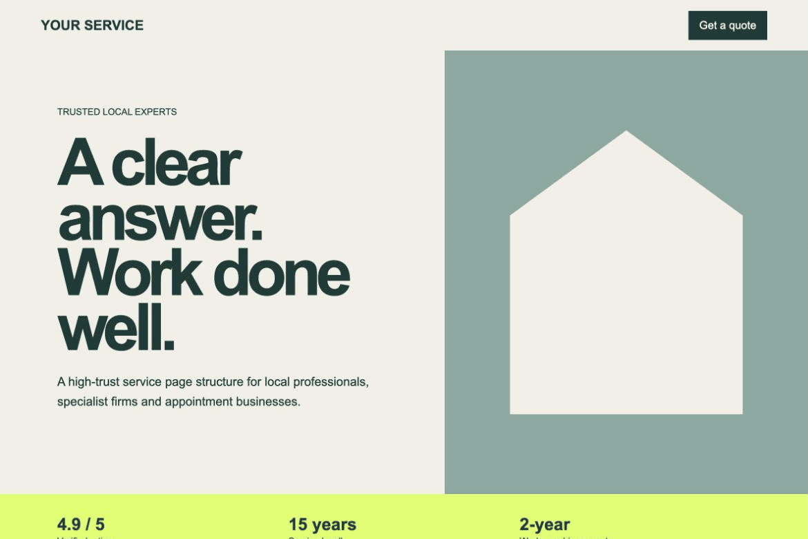 Service Page Starter website preview
