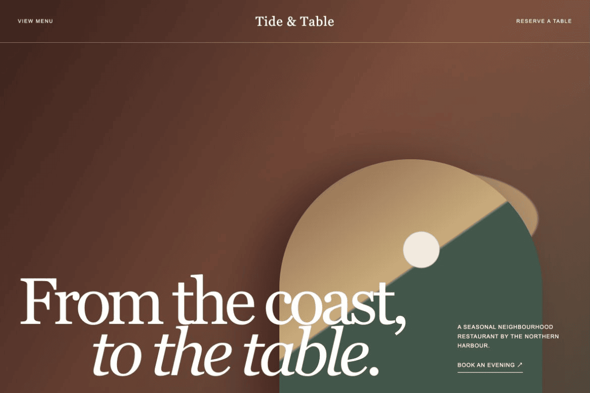 Tide & Table website preview